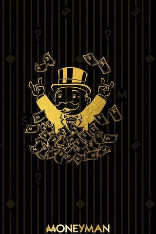 Abstract Golden Monopoly Art Posters And Prints Rich Money Man Pictures On Canvas Wall Paintings