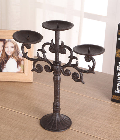 Noble Candlesticks, Cast Iron Handicrafts, Carved Iron Candlesticks, Wax Holders