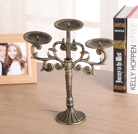 Noble Candlesticks, Cast Iron Handicrafts, Carved Iron Candlesticks, Wax Holders