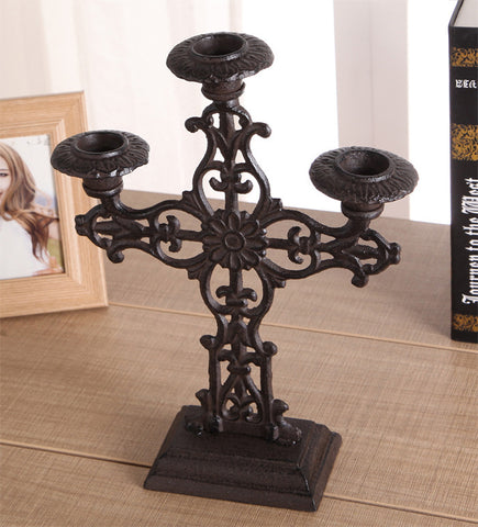 Noble Candlesticks, Cast Iron Handicrafts, Carved Iron Candlesticks, Wax Holders