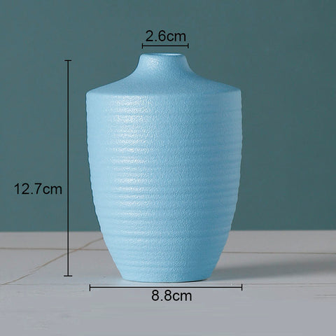 Simple Solid Color Ceramic Vases European Flower Arrangement Plant Pots