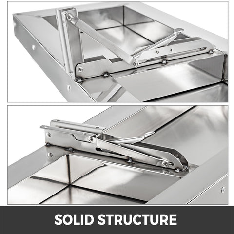 VEVOR Concession Shelf 48L X 12W Inch Stainless Steel Drop Down Folding Serving Food Shelf Stand Serving For Concession Trailer Serving Window