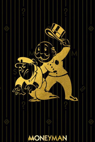 Abstract Golden Monopoly Art Posters And Prints Rich Money Man Pictures On Canvas Wall Paintings