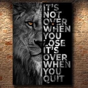 Lion Inspirational Quotes Canvas