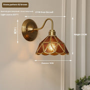 Retro Brass Glass Wall Lamp Creative Bedroom Lamps